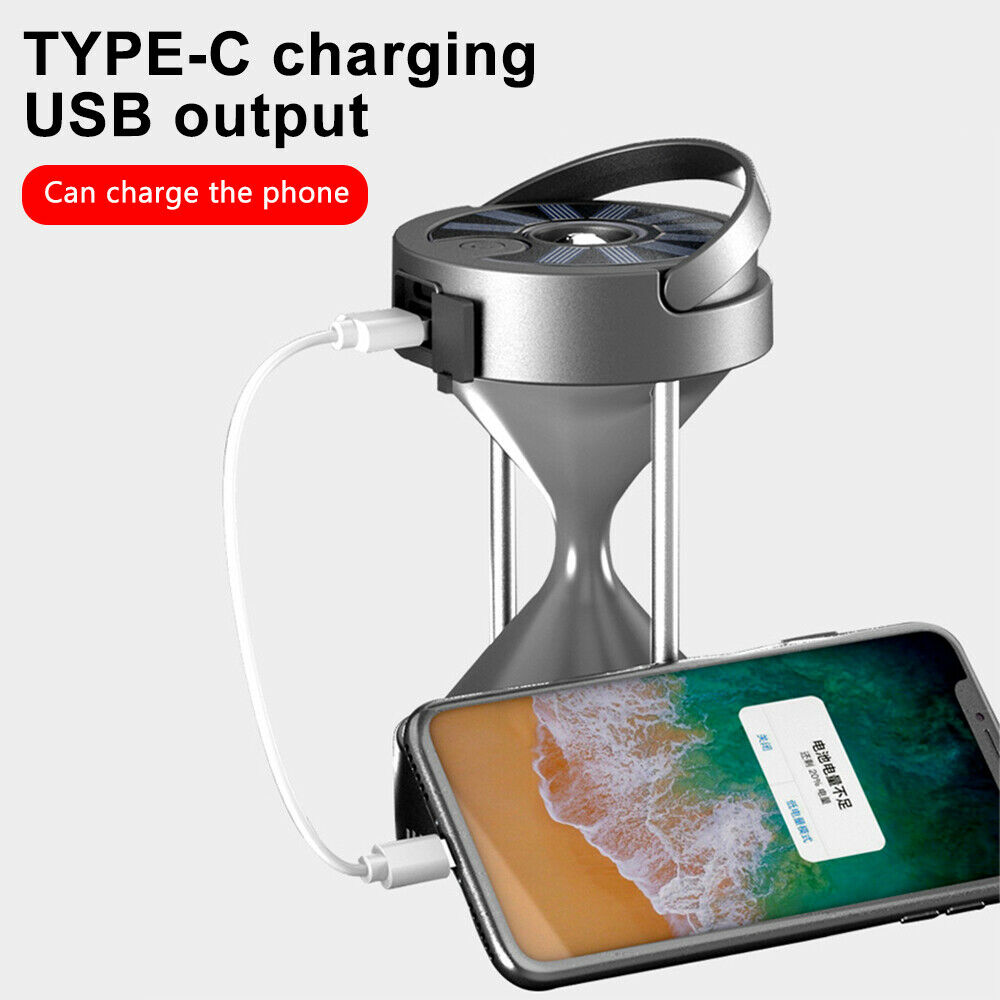 Waterproof USB Solar Charging LED Camping Light Hourglass Outdoor Tent Lamp