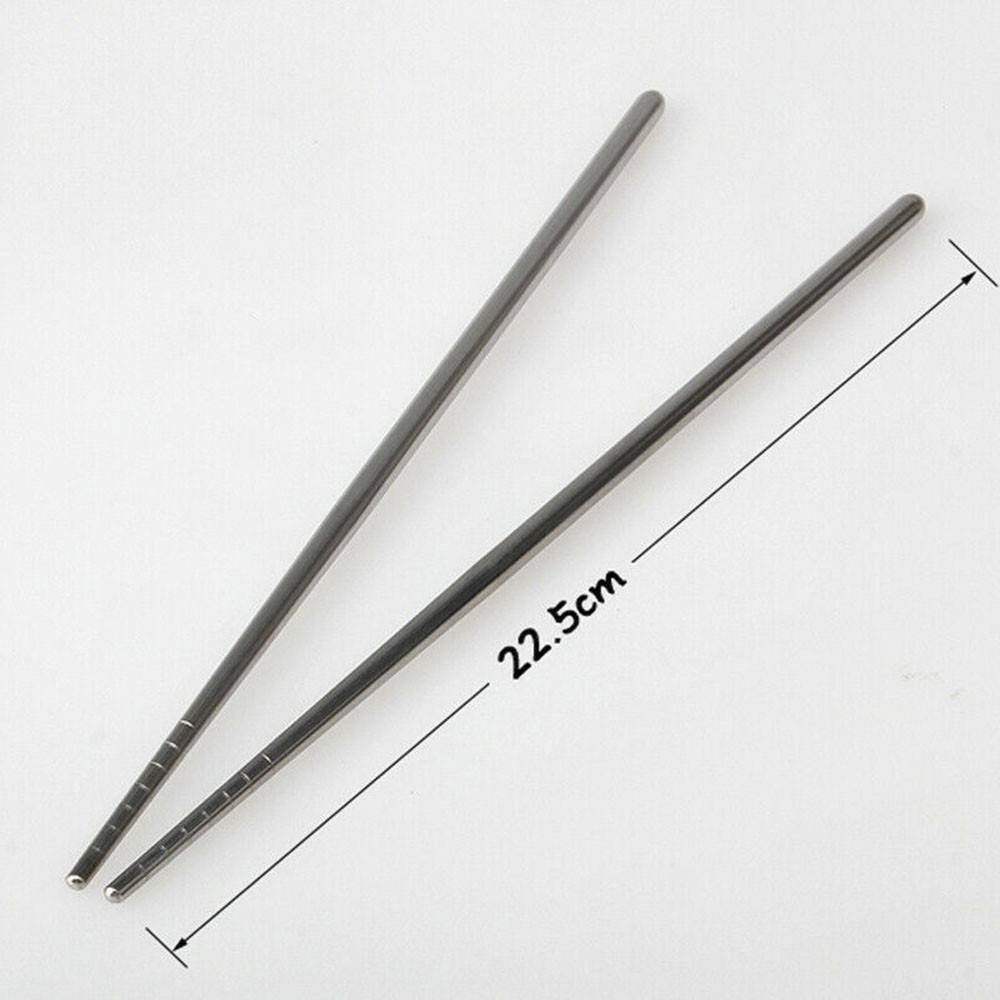 Stainless Steel Chopsticks Metal Korean Chinese Food Nonslip Chop Stick 23cm