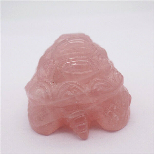 52x31x25mm Natural Rose Quartz Carved Sea Turtle Decoration Statue Decor HH7942