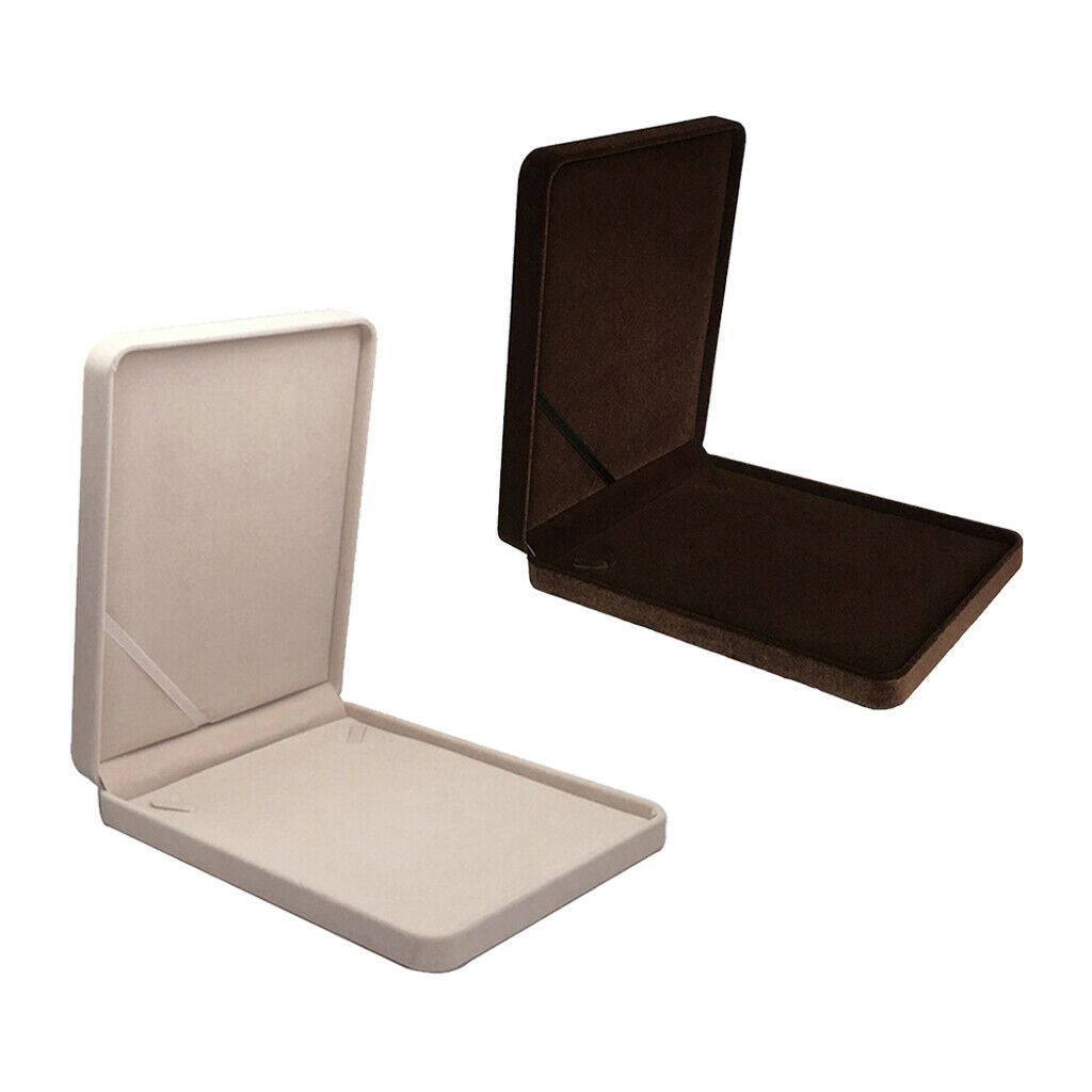 2x Fashion Velvet Jewelry Necklace Box Case Portable Jewelry Storage Case