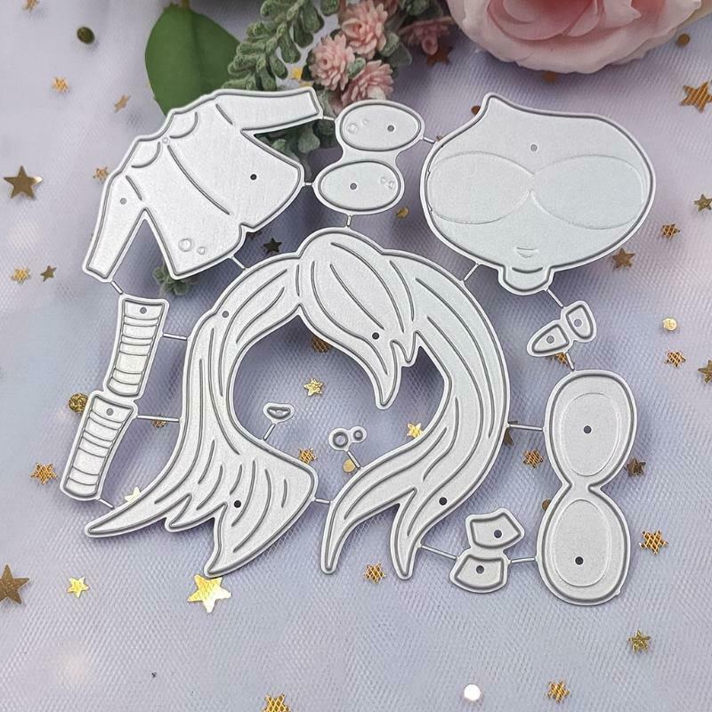 Little Girl Metal Cutting Dies Stencil DIY Scrapbook Album Paper Card Template