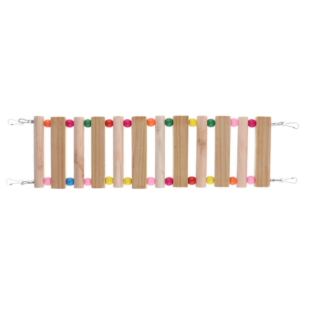 Bird Toys Wood Bird Ladder Step Parrot Ladder Swing Training Bridge Wooden