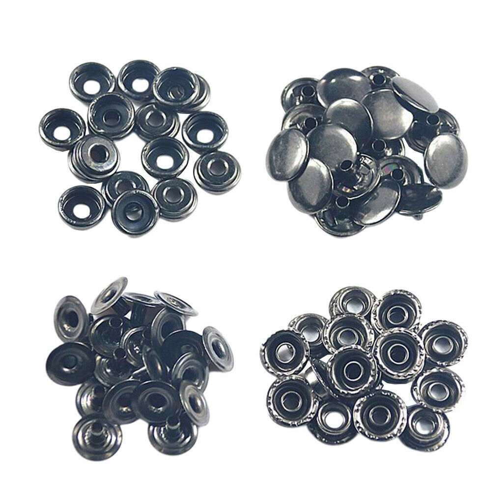 50Sets Snap Fasteners Press Stud Button Leather Craft Coat Down Jacket Bag