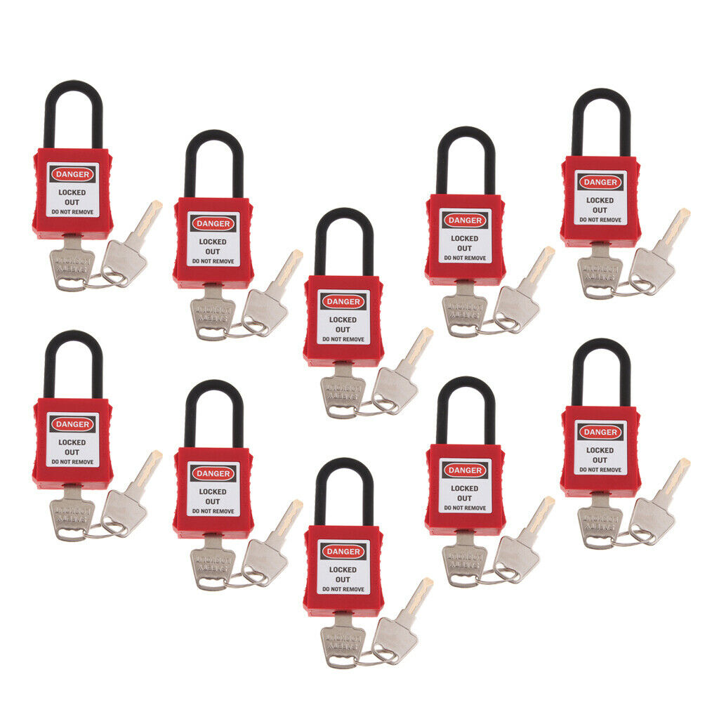 10Pieces/Set Safety Lockout Padlock Lockout Nylon Lock Beam, Engineering Plastic