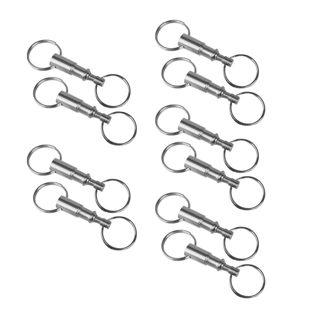 10Pcs/Pack Quick Release Keychain, Pull-Apart Removable Handy Keyring with Two
