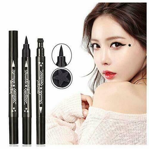 Double Head Liquid Eyeliner Pen Eye Liner Pencil Stamp Black Waterproof Make up