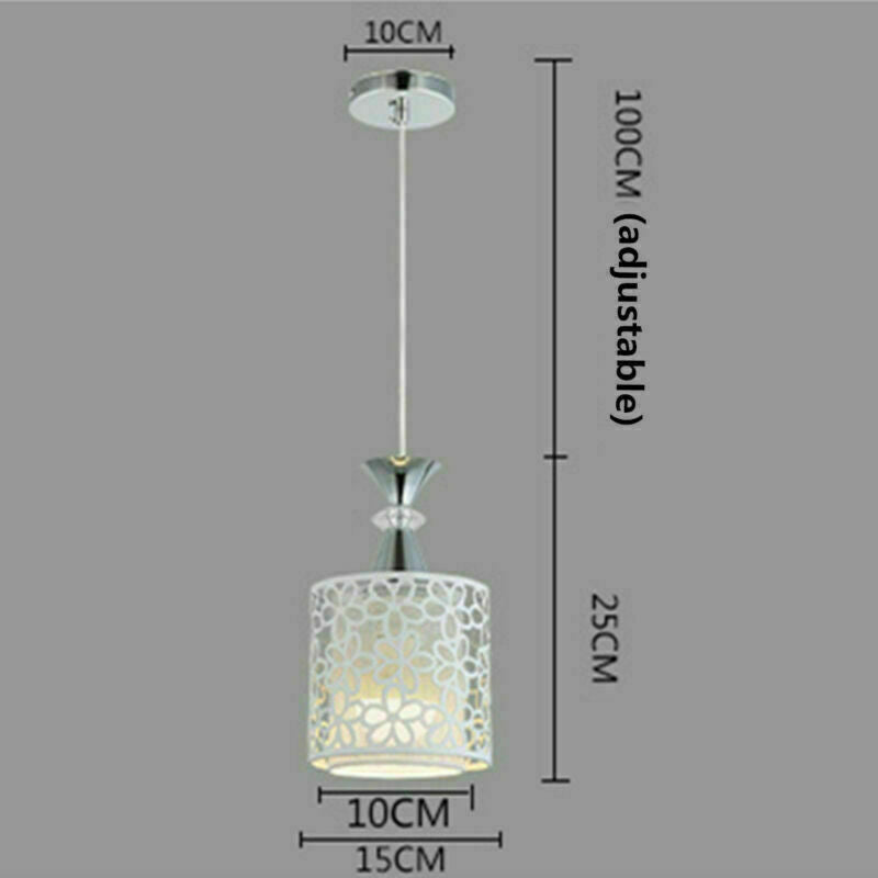 Modern Crystal Iron Pendant Lamp Dining Room Chandelier Decor LED Ceiling Light