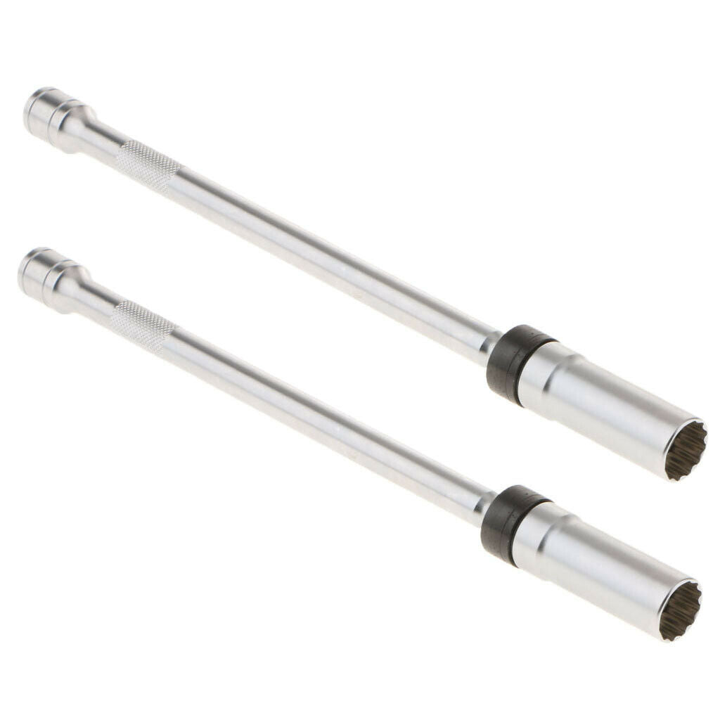 2x Drive Ignition Long Spark Plug Socket with Magnetic Retainer  16mm
