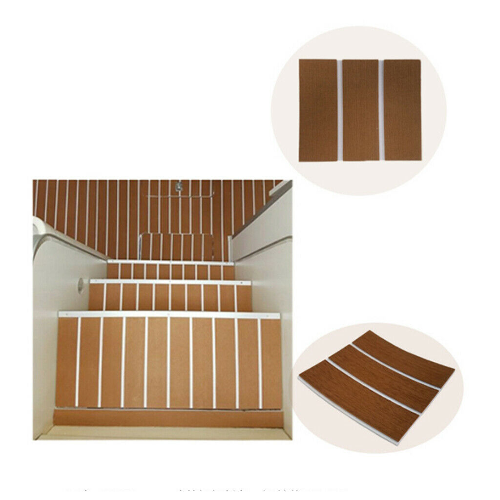 94''X2.2'' Self Adhesive Boat Flooring EVA Foam Teak Synthetic Sheet Stripe
