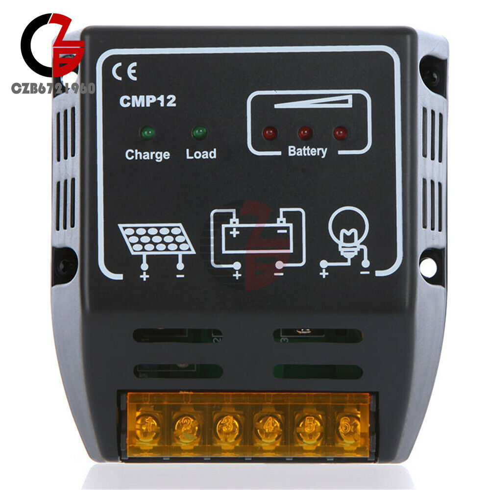 10A Solar Panel Charge Controller DC 12V/24V Battery Regulator Safe Protection