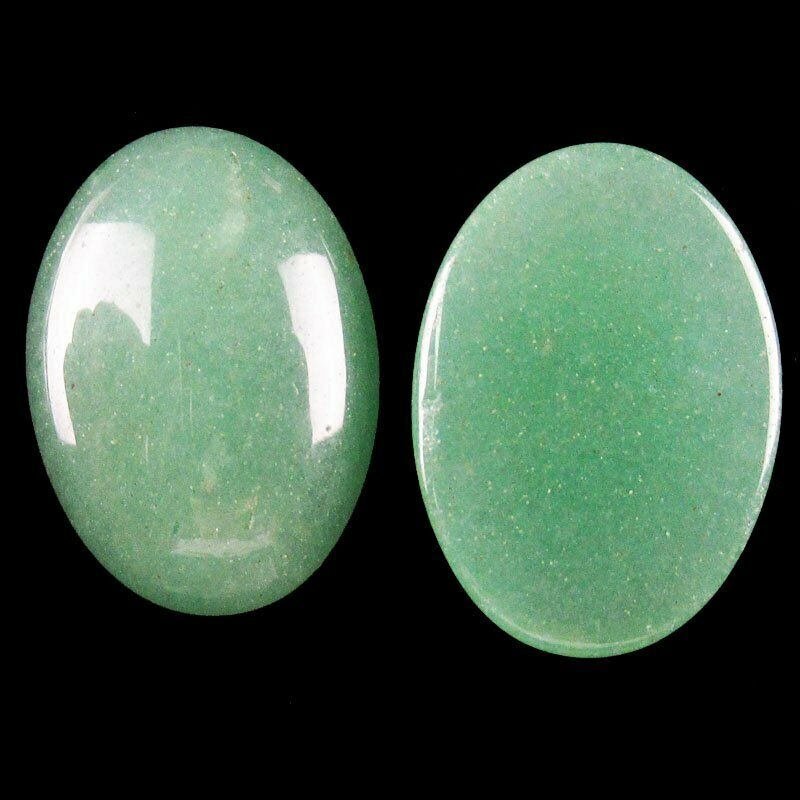 8Pcs 36g Natural Green Aventurine Oval 25x18x6mm Cab Cabochon A-242JM