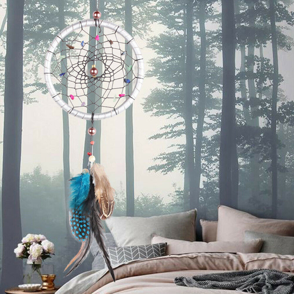 Handmade Feather Wind Chimes Car Pendant Dream Catcher Gifts Wall Hangings @