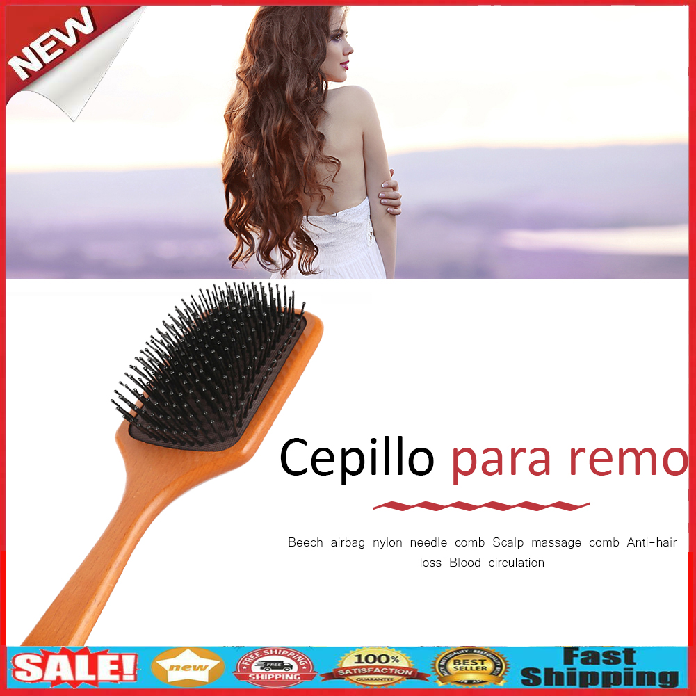 Professional Scalp Massage Wood Air Cushion Comb Anti-Static Flat Combs Set