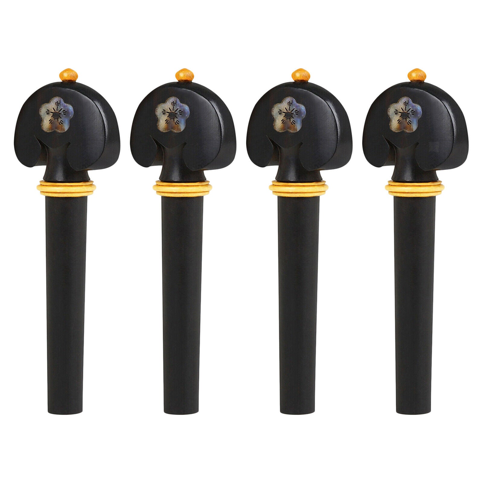 Natural Ebony 3/4 4/4 Violin Tuning Pegs Wooden Black Carved Abalone Shell