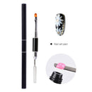 1Pcs Dual Ended Beauty Stainless Spatula Nail Art Brush for Acrylic UV Gel