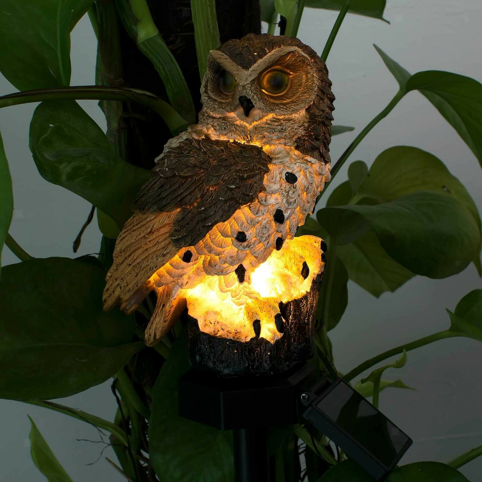 Owl Garden Solar Lamp Outdoor LED Decoration Landscape Light Household Browns
