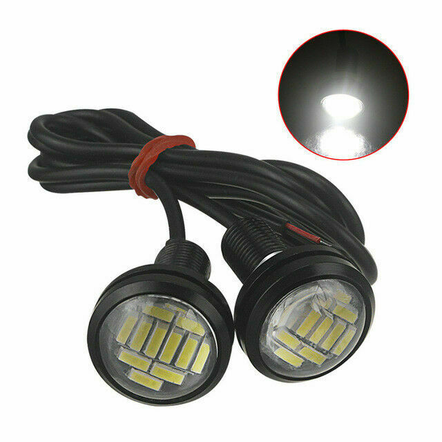 10X Eagle Eye 12 LED Car Daytime Running DRL Backup Reverse Light 23mm 4014 SMD