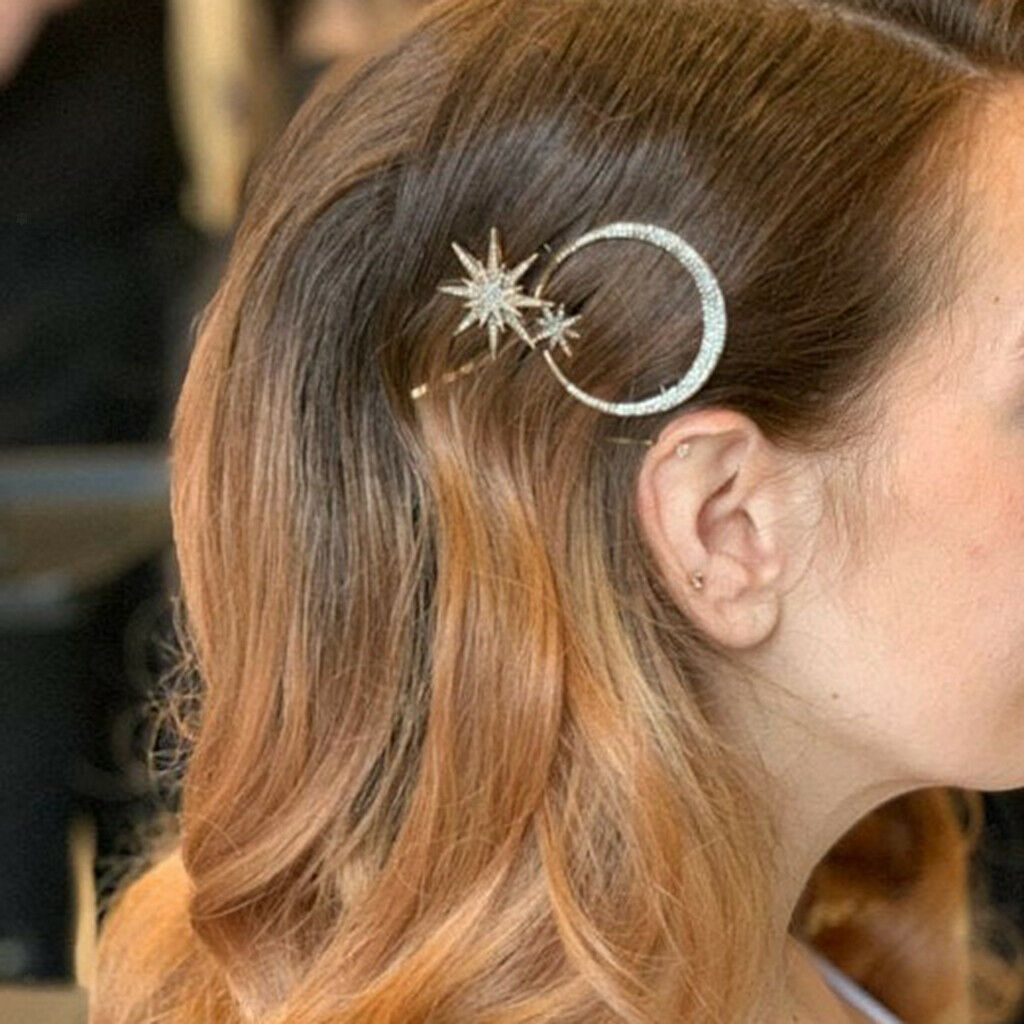 2X Hairpin Hair Clip Wedding Bridal Party Charms French Barrette 1.5cm,Crystals