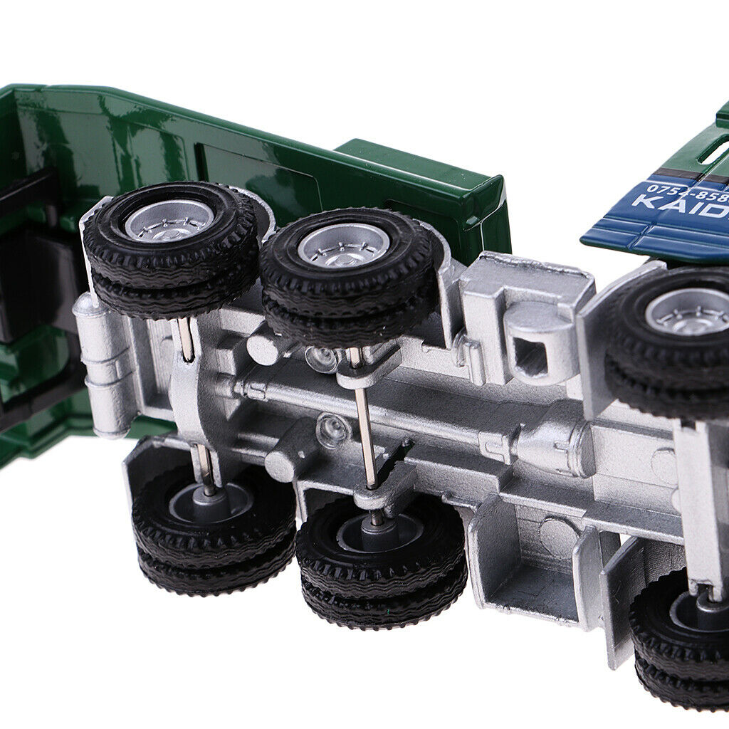 1/50 kids party play pull push alloy flatbed trailer + excavator
