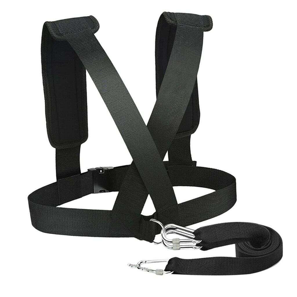Sled Harness Vest Speed Strength Training Strap Adjustable Belt Webbing w/ Hook