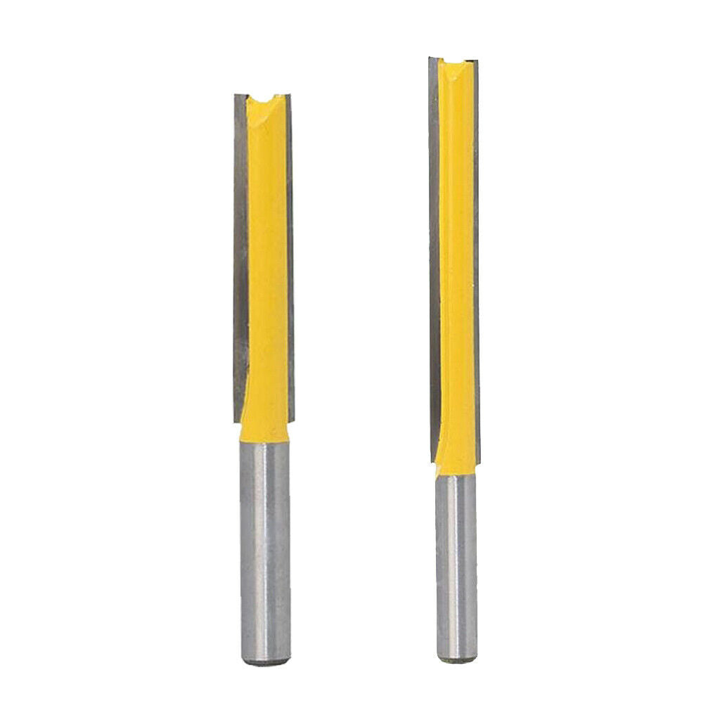 Set of 2 Cutting 2" 3"Long Router Bit Slotted Straight Cutter 8mm Shank