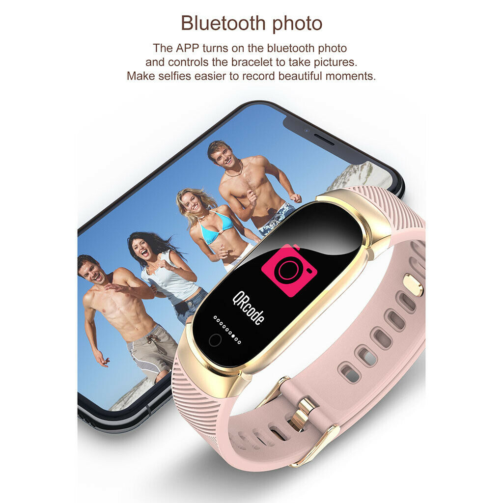 QW16 Smart Watch Sport Fitness Heart Rate Tracker Heart Rate Wristband Pink