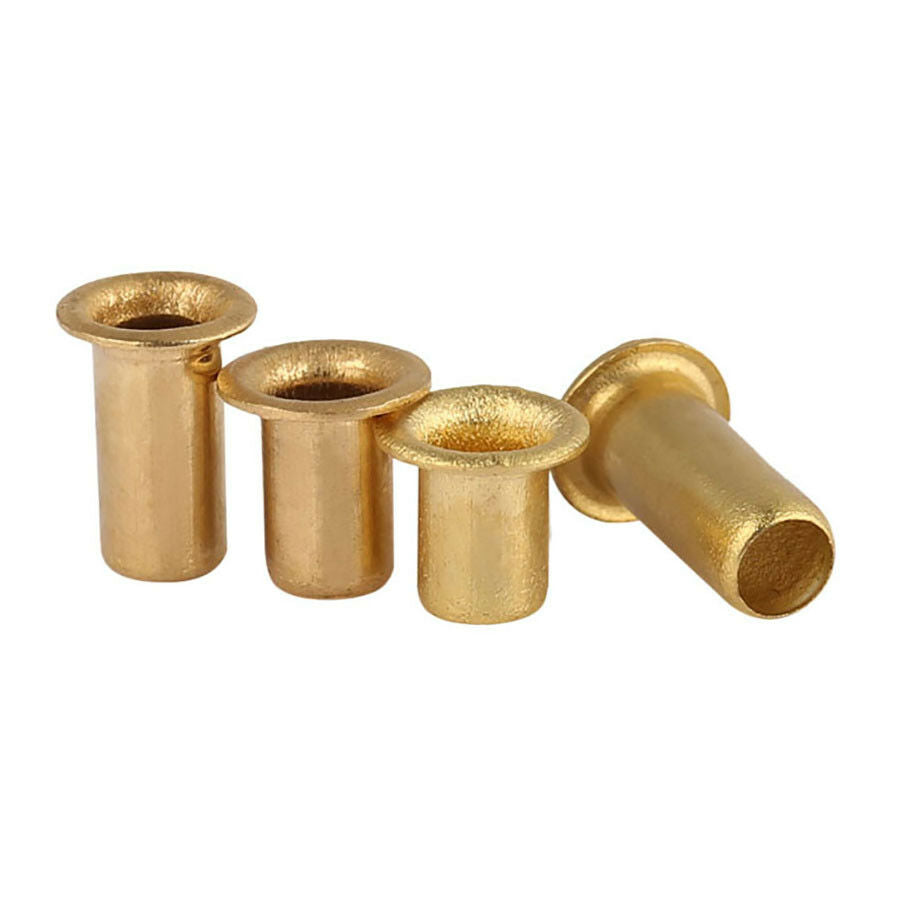 70pc M5 x (4mm-12mm) Copper Brass Eyelet Hollow Tubular Rivets Through Nuts Kit