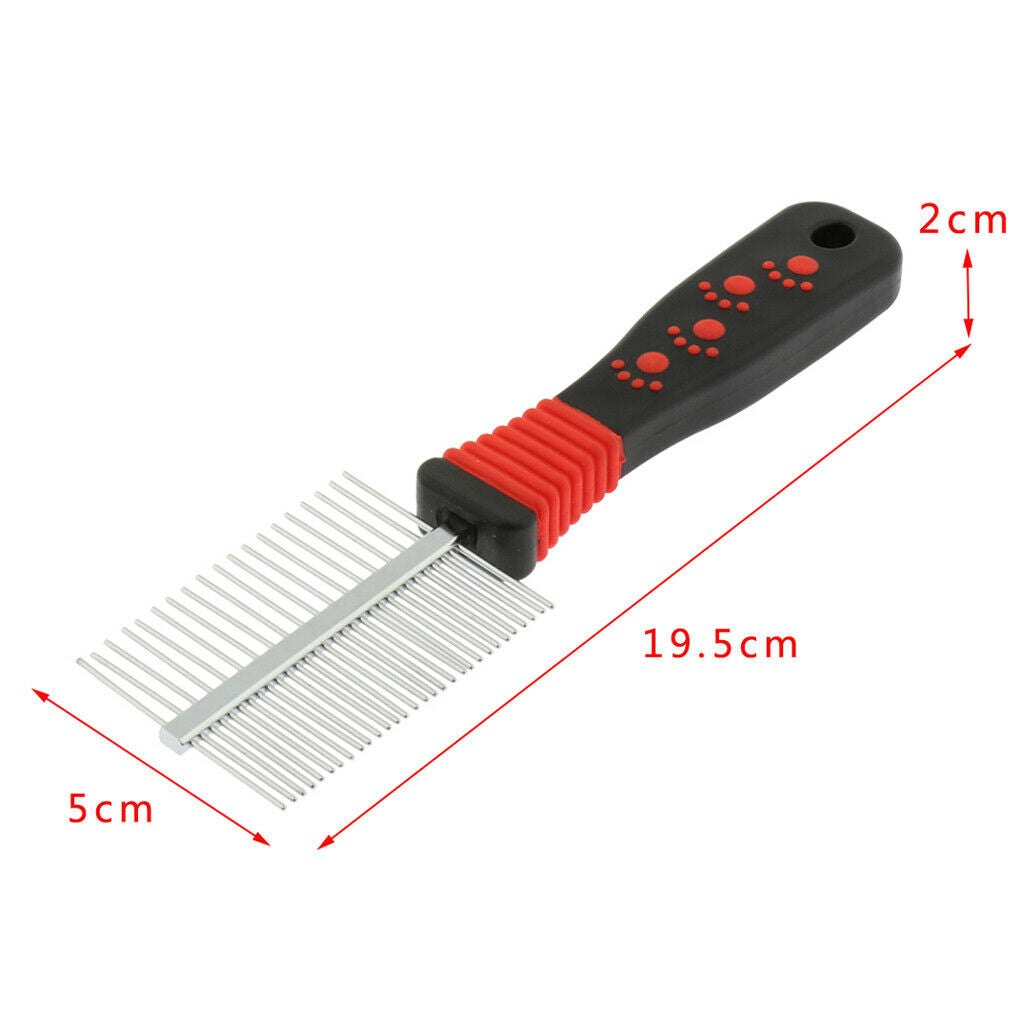 Pet Dog Cat Double Side Row Teeth Brush Massaging Grooming Hair Comb