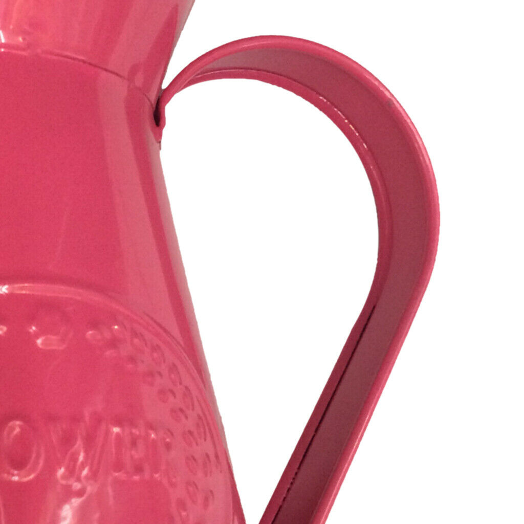 Shabby Chic Retro Metal Jug Vase Flower Pitcher Wedding Home Decor Rose Red