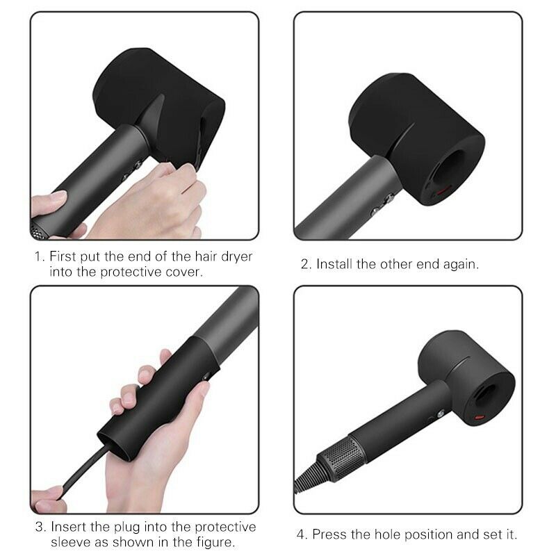 Purple Soft Silicone Protective Cover for Dyson Supersonic Hair Dryer,360 FullA3