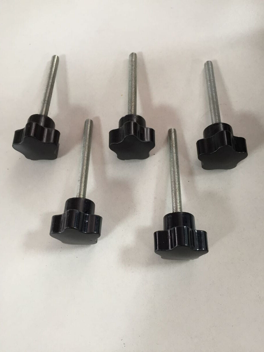 10 Pcs 25mm Dia Star Shaped Head M5 x 50mm Thread Clamping Screw Knob