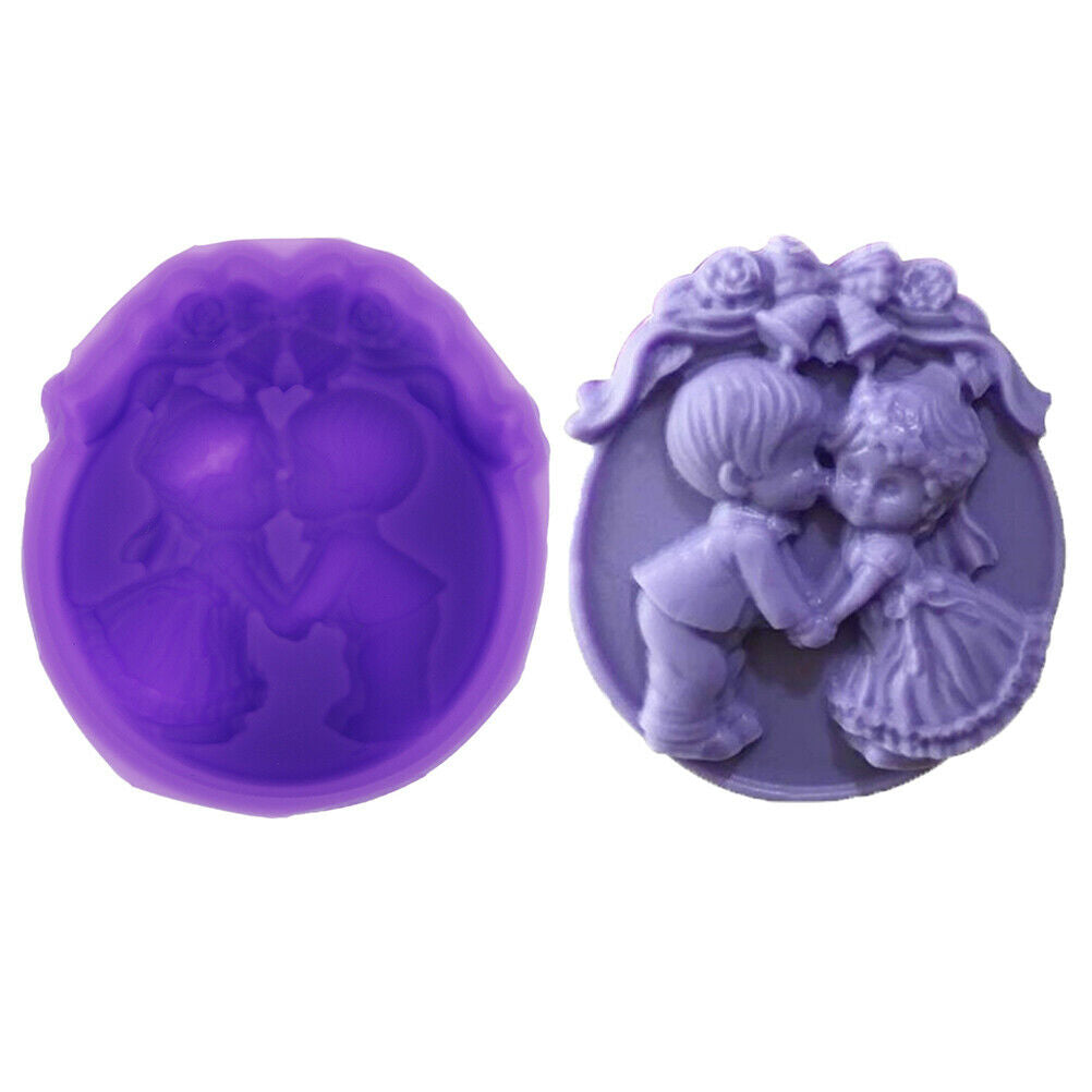 Boy And Girl Angels Wedding Soap Silicone Mold Chocolate Cake Decor jiL&.l8