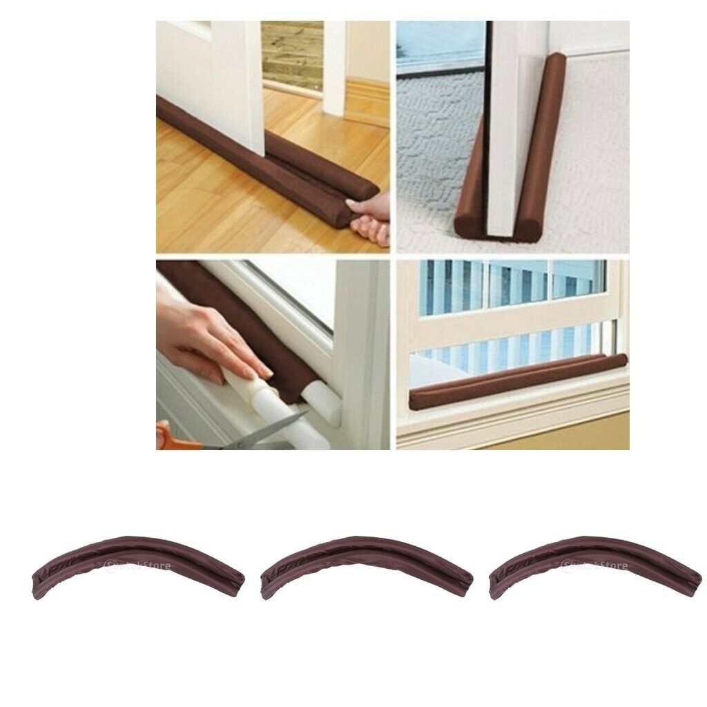 3 Pieces Simple Design Under Door Draft Blocker Noiseproof Easy to Install
