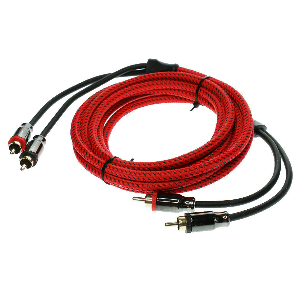 3 Meters 2RCA Male to 2RCA Male Car Stereo Audio Power Cable Wire Universal