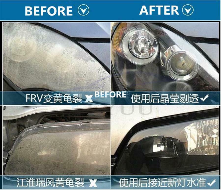 12V Car Headlight Lens Repair Restoration Kit Restorer Atomization Cup+4PC Cover