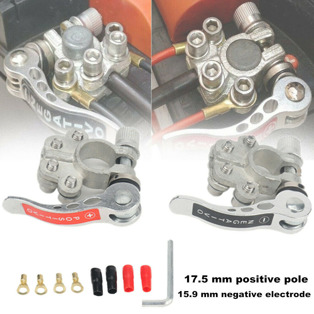 Copper Car Battery Terminal Clip Disconnect Switch Link Kit Heavy Duty Universal