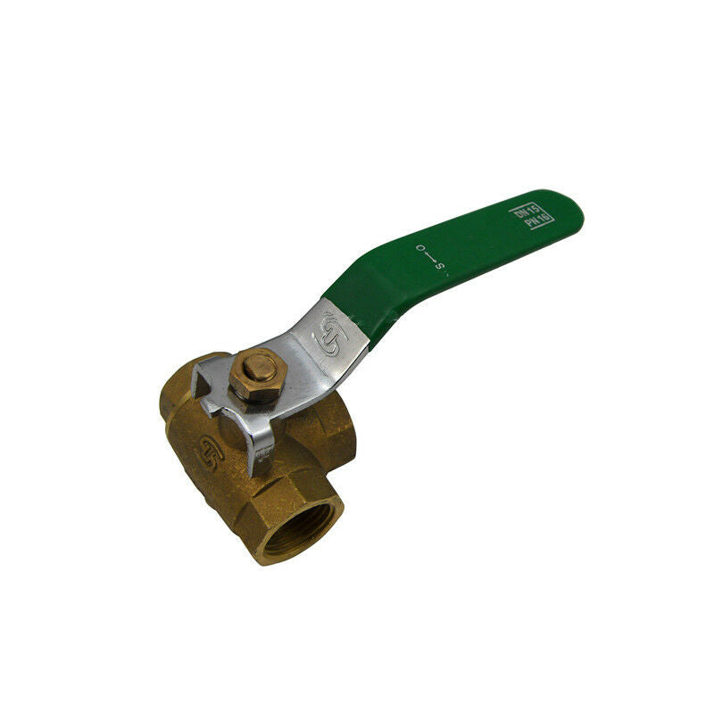 1pcs 1" inch DN25 BSPP Female Brass Ball Valve T-Port Three Way Connection
