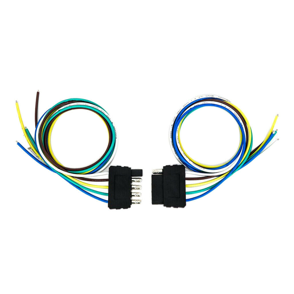 5-Pin Trailer Plug Sockets Trailer 5x18AWG Extension Cable for Caravans