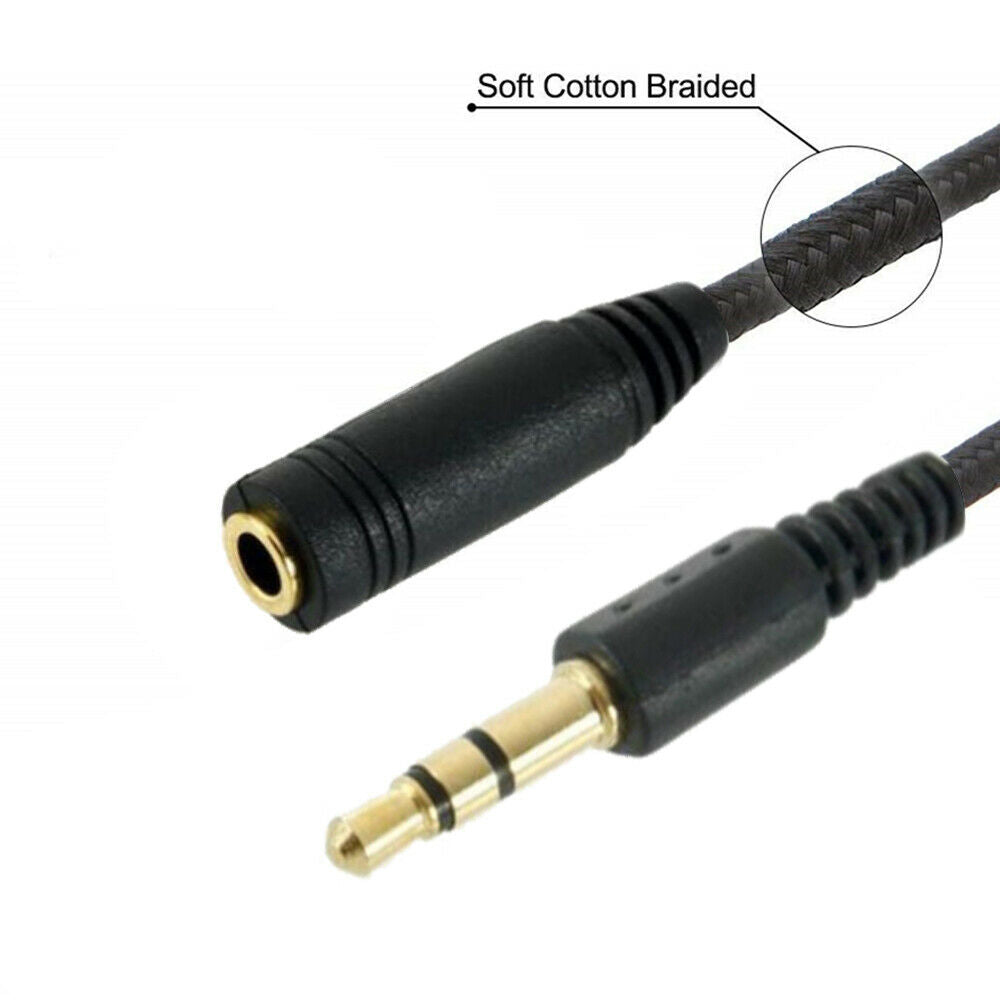 1X5ft 1/8" 3.5mm Stereo Audio Aux Headphone Cable Extension Cord Male to Female
