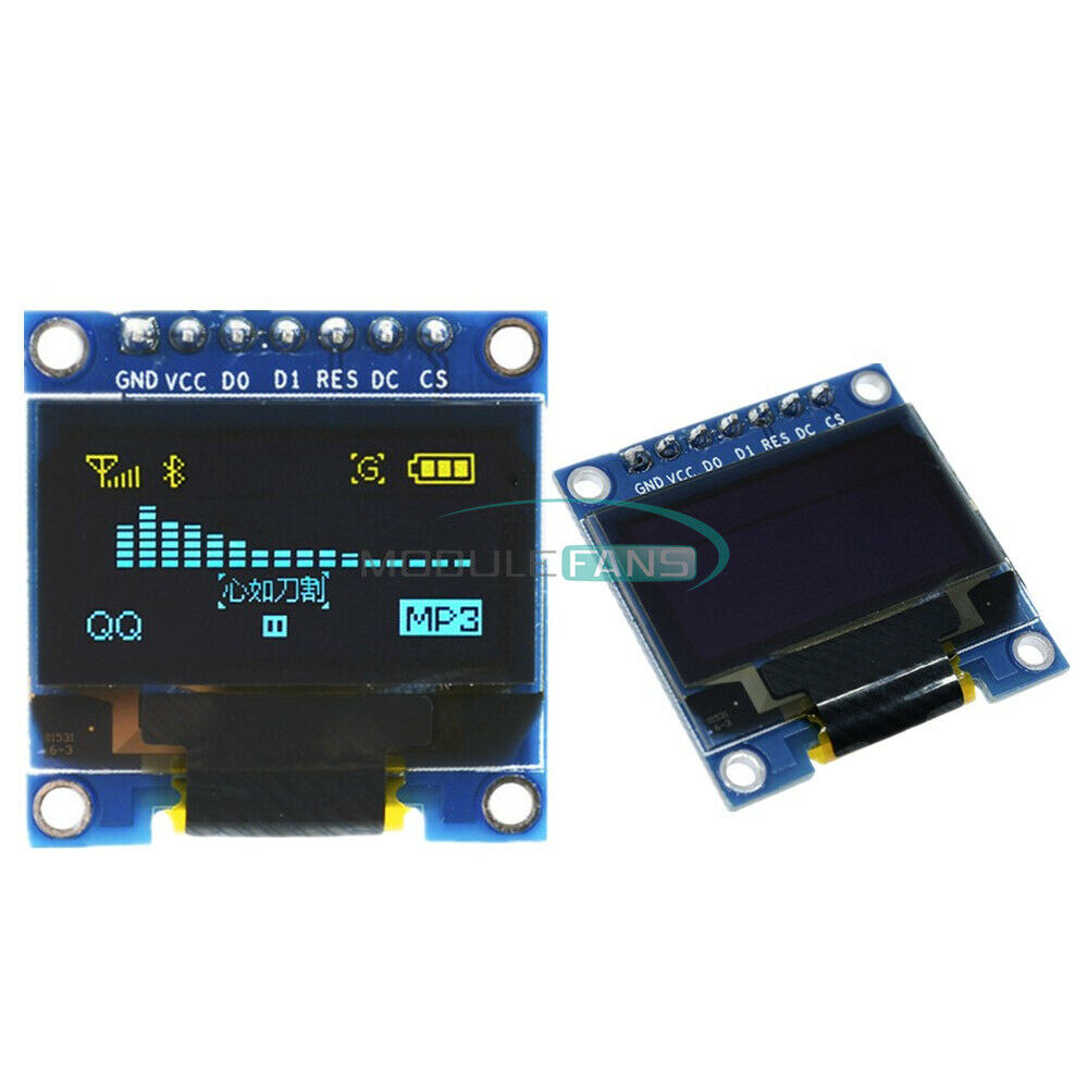 0.96" 128X64 OLED LCD LED SPI Serial Display Module blue yellow for Arduino 3-5V