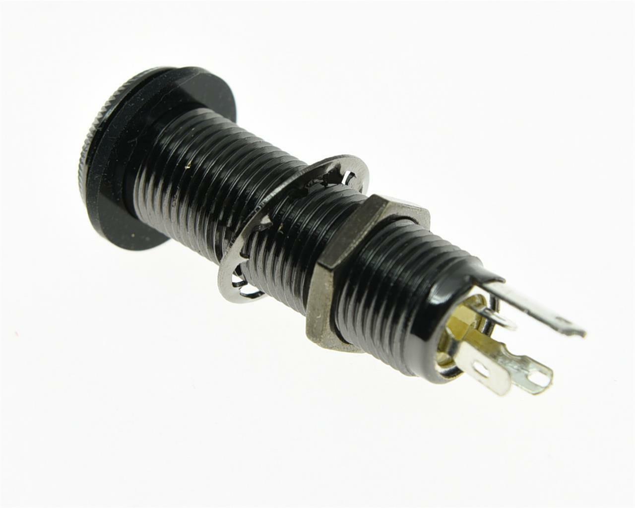 Stereo Copper Guitar Bass Barrel Jack Cylinder Input/Output Jacks Black Nickel