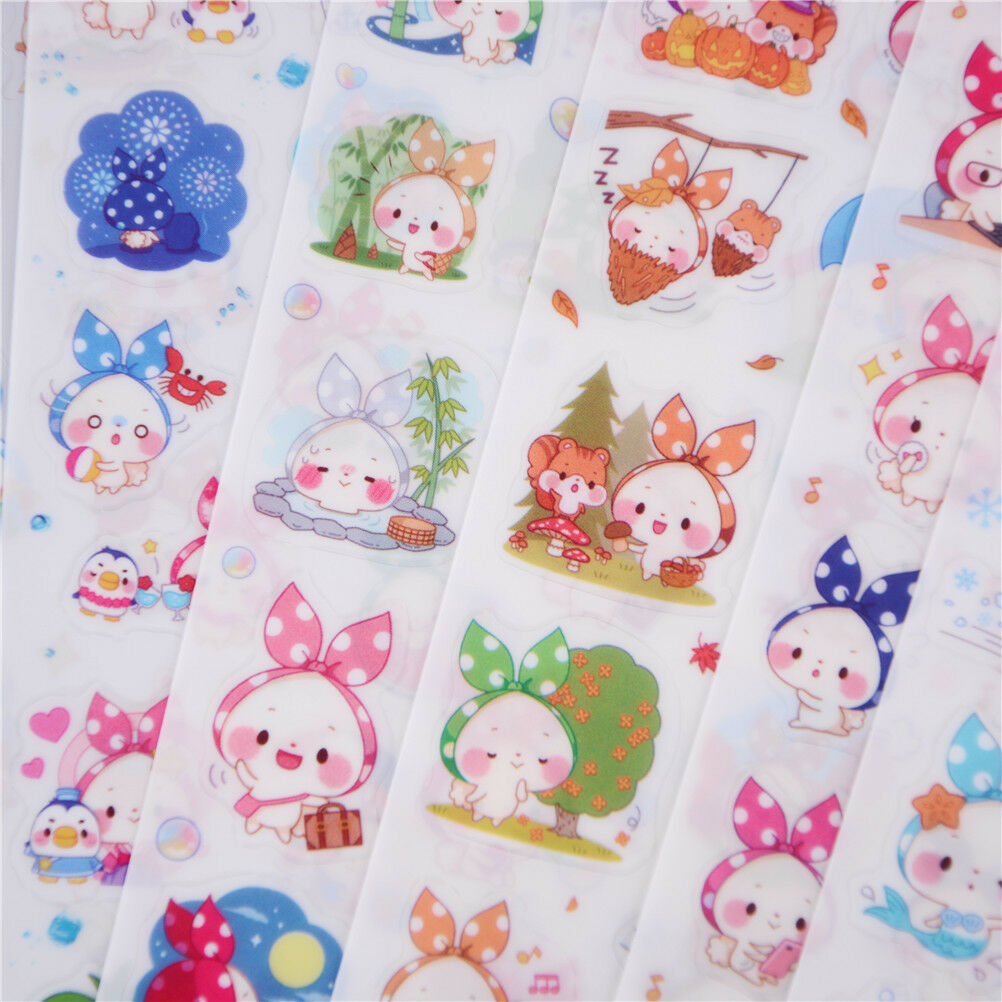 6pcs Cute scarf animal PVC paper stickers diy decoration album scrapboo.l8