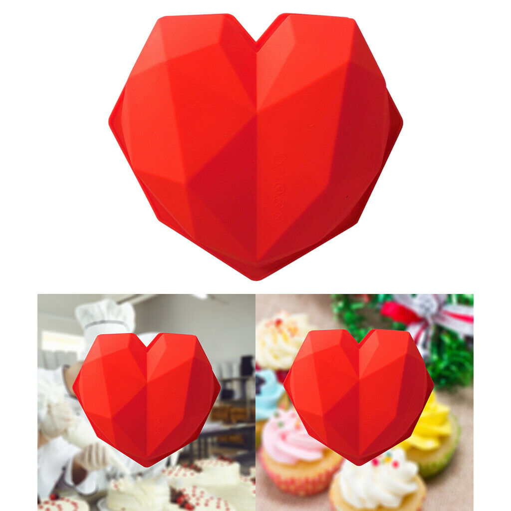 Diamond Silicone Cake Mold Dessert Mould Non-stick Baking Tray Kitchen red