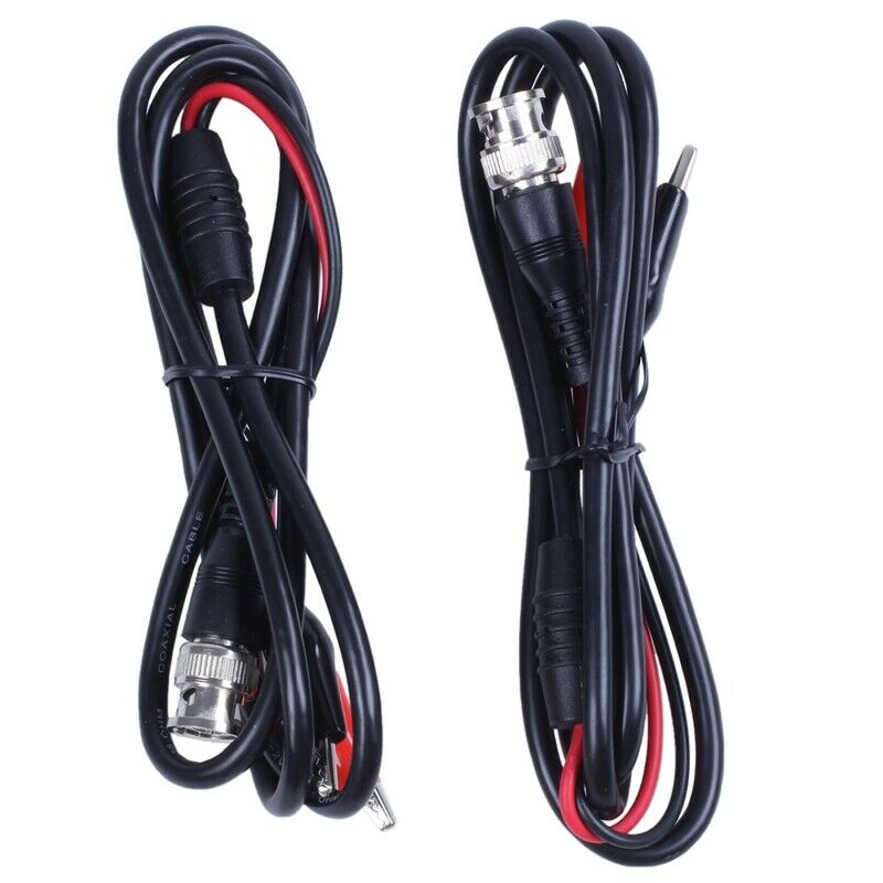 2pcs 100cm BNC Q9 Oscilloscope Measu Leads Double Clip Alligator (Mini AlligatY7