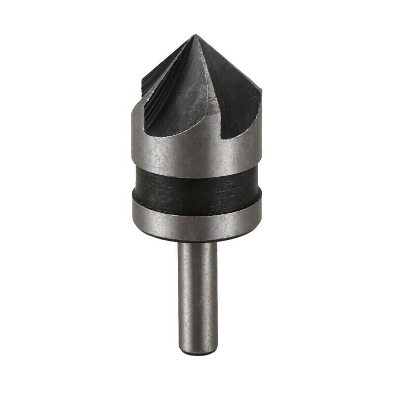 3pcs 5 Flute Countersink Drill Bit Set 90 Degree Chamfe Cutter For Wood Metal M2