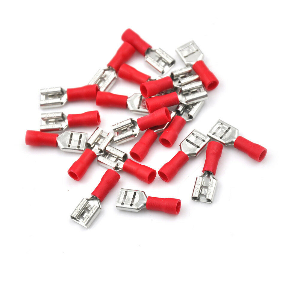 20Pcs 6.3mm Insulated Female Spade Terminal Crimp Wire Connector 22-18AWG .l8