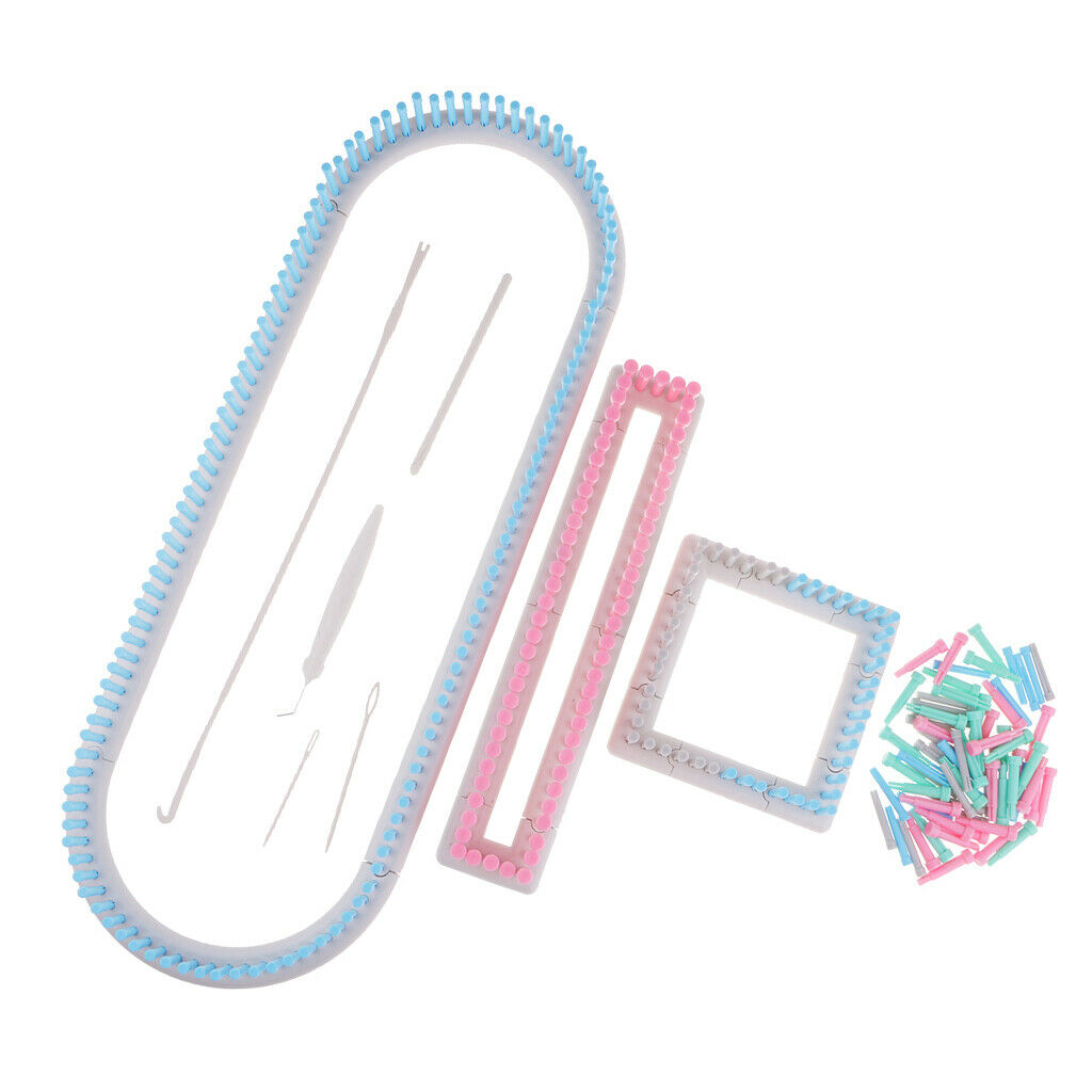 Knitting Looms Crochet Yarn Needles Board Craft Kit Socks Gloves Hats Making