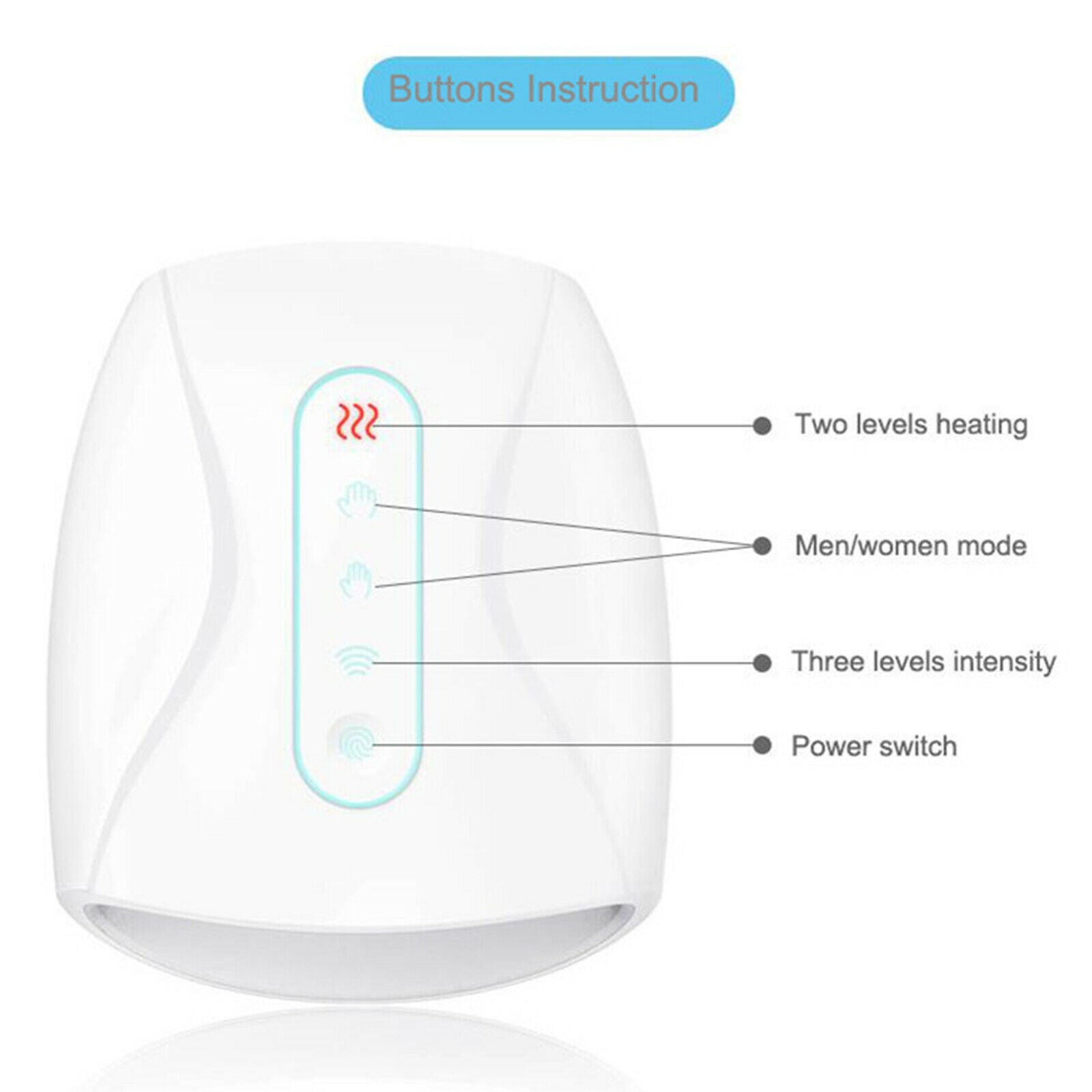 Cordless Hand Massager with Heat Compression 6 Modes 3 Levels for Arthritis