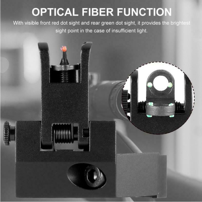 Front Rear Flip Up 45 Degree Offset Rapid Transition Backup Iron Sight-Black