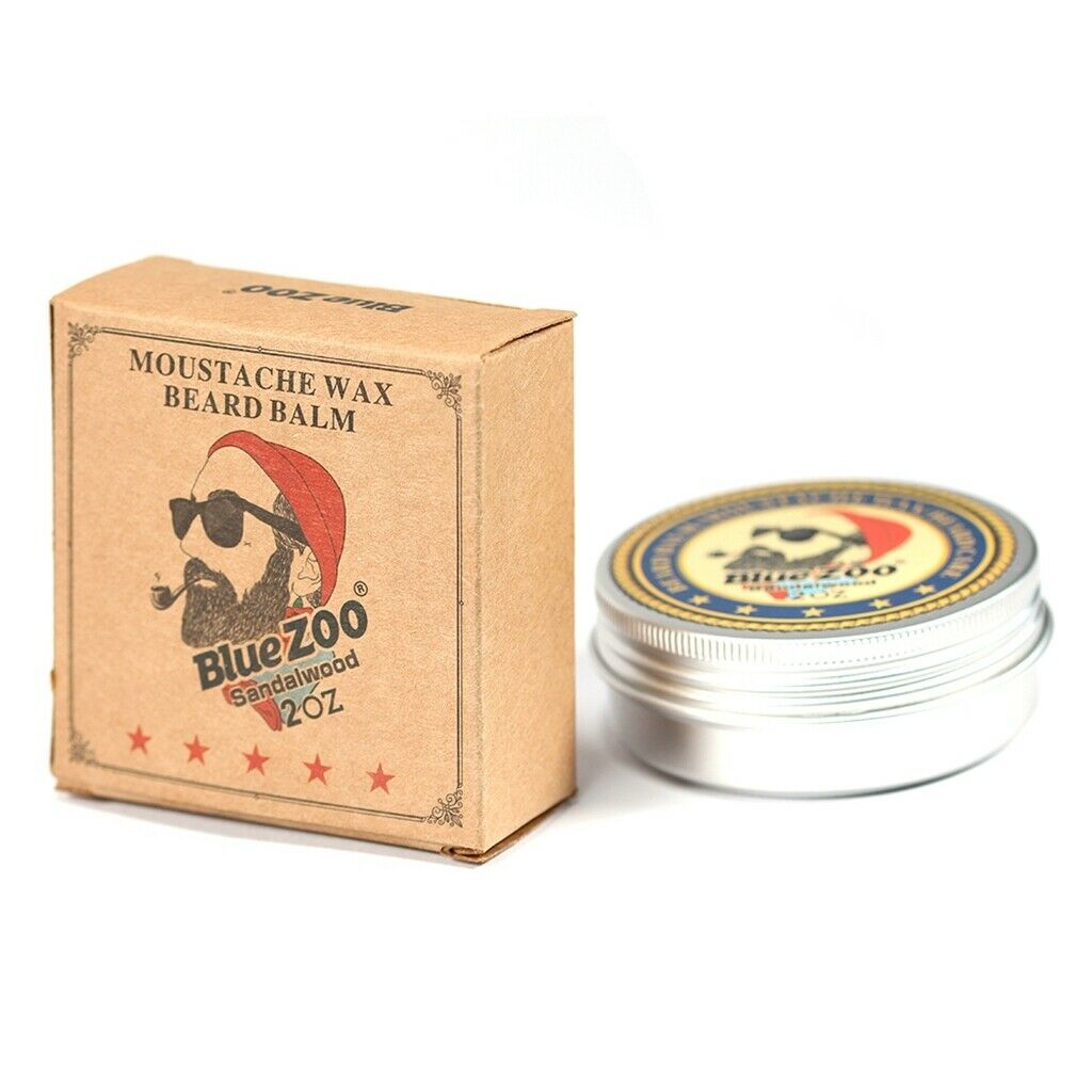 Pack of 2Pcs Natural Beard Balm Moisturizing Sandalwood/Orange Mustache Wax